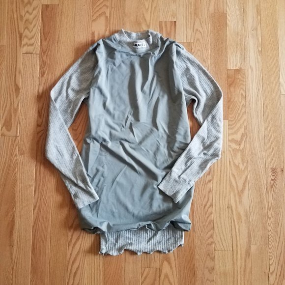CRAFT Gray Crewneck Front Wind Panel Performance Base Layer Shirt - Women's S - Picture 8 of 11